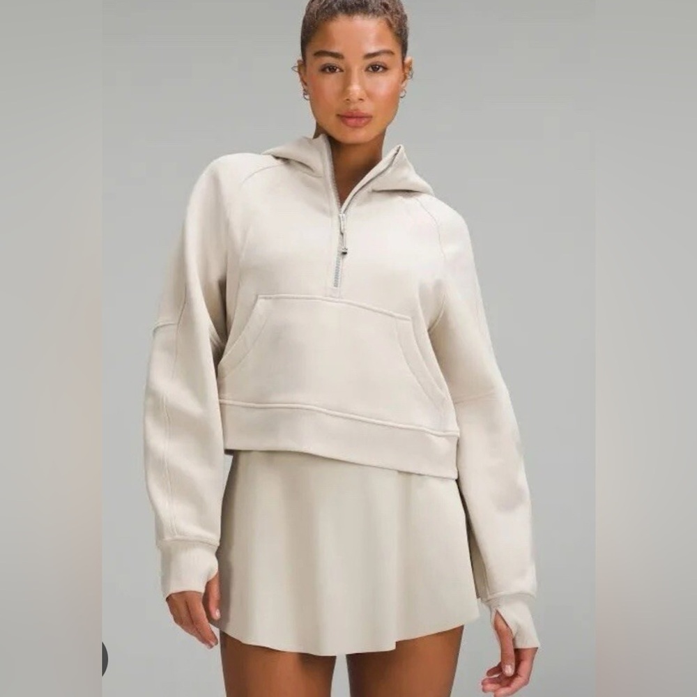 New Lululemon Scuba Oversized Half-Zip Hoodie in Bone m/l